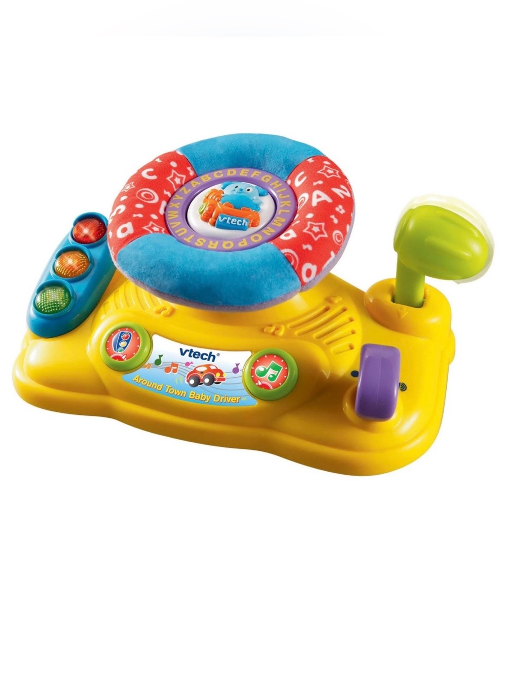 VTech Around Town Baby Driver Interactive Steering Toy - Yellow/Red/Blue/Green